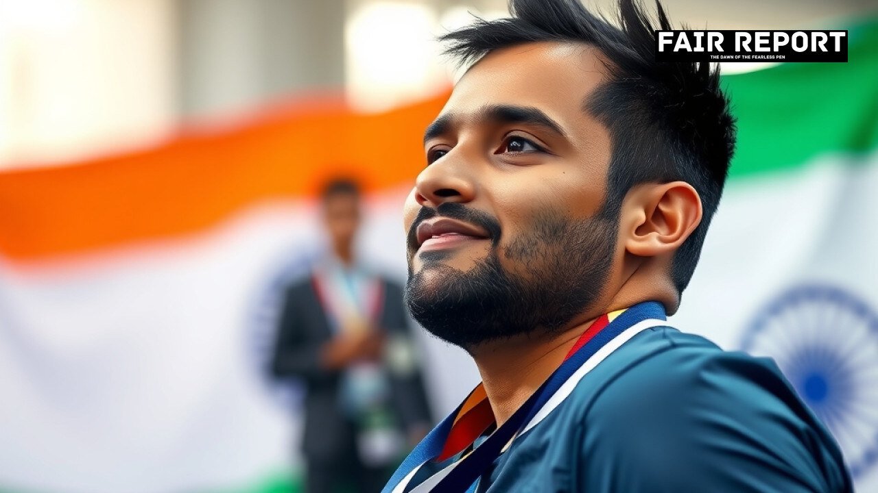 Indian wheelchair badminton player on the Asian Para Games schedule day 7 podium
