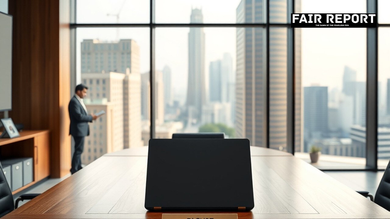 Asirvad Micro Finance corporate office interior with modern desk and city view