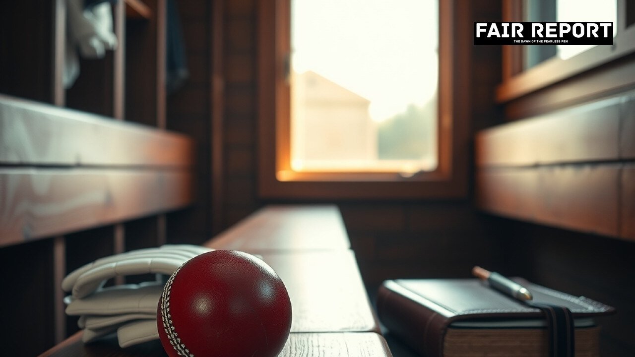 Cricket equipment on a bench representing changes in the BCCI selection committee