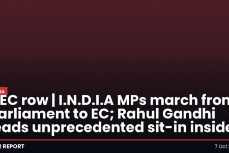 CEC row | I.N.D.I.A MPs march from Parliament to EC; Rahul Gandhi leads unprecedented sit-in inside