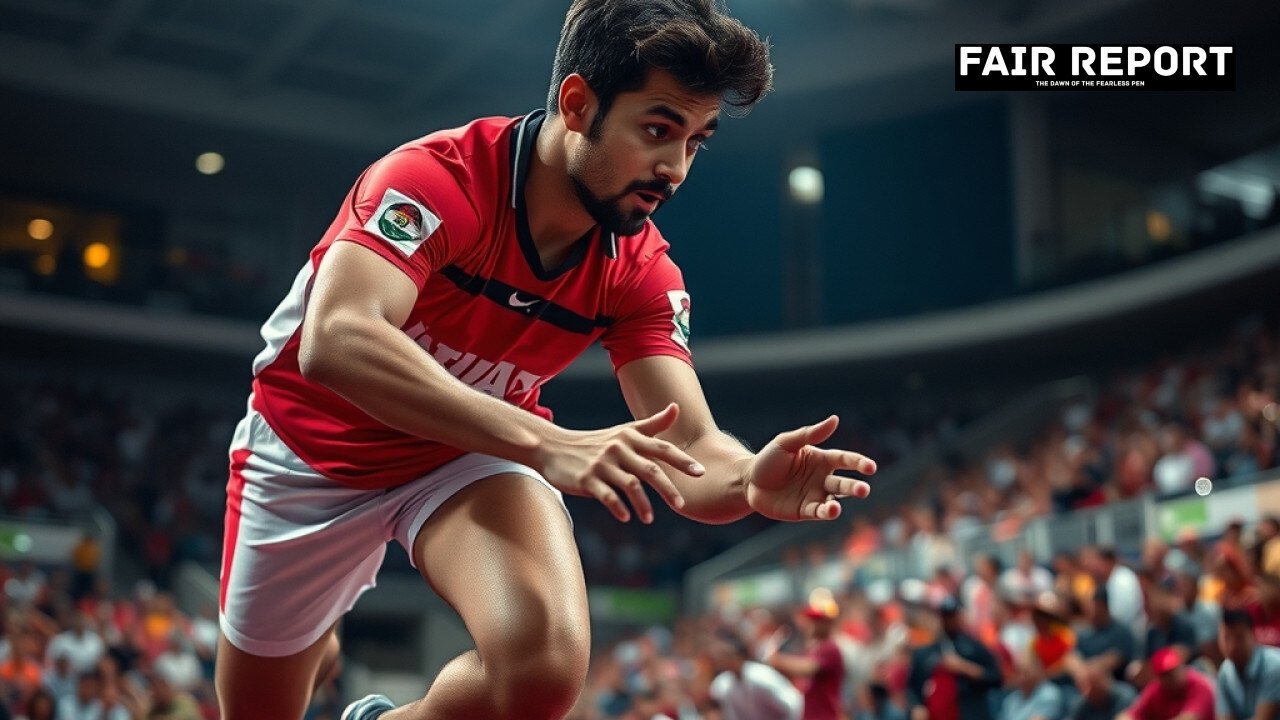 Indian Kabaddi player during the Commonwealth Kabaddi Championship opening match