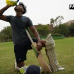 Cricket ball resting on the pitch during the IND vs WI 3rd T20I match