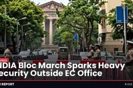 INDIA Bloc March Sparks Heavy Security Outside EC Office