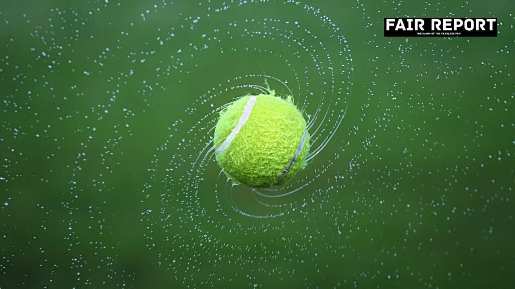 White cricket ball on wet turf during the India vs West Indies T20I series decider