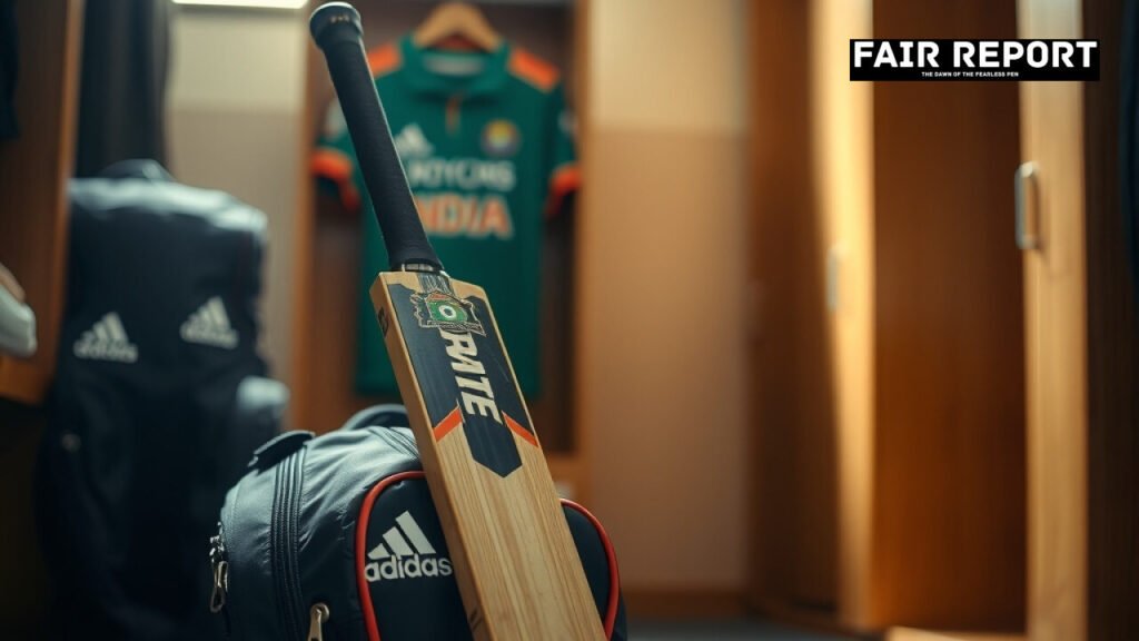 Cricket equipment representing the India vs Zimbabwe ODI series win