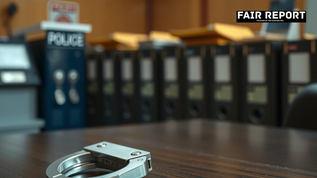 Handcuffs on a desk representing the arrest linked to the interstate drug network