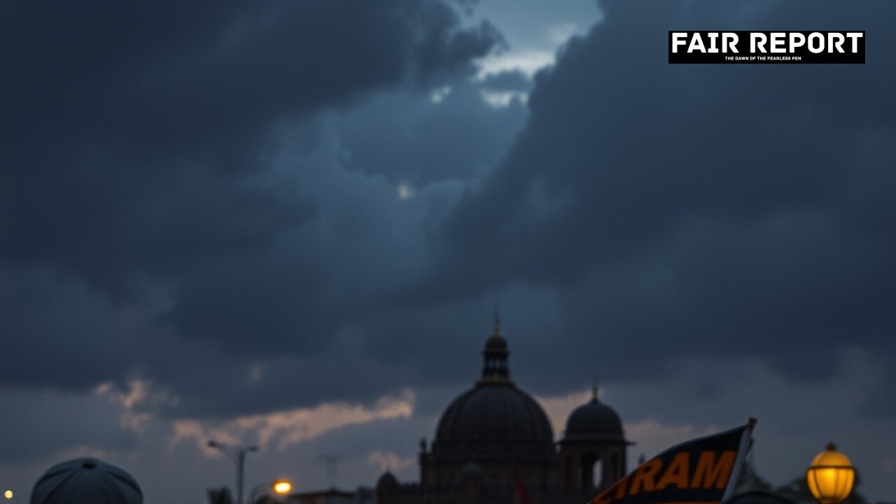 Rajasthan rain alert over Jaipur sky with dark clouds