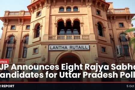 BJP Announces Eight Rajya Sabha Candidates for Uttar Pradesh Polls