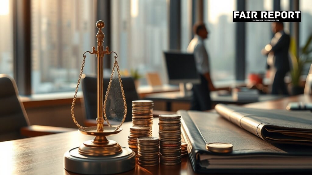 A financial balance scale representing an RBI repo rate hike decision