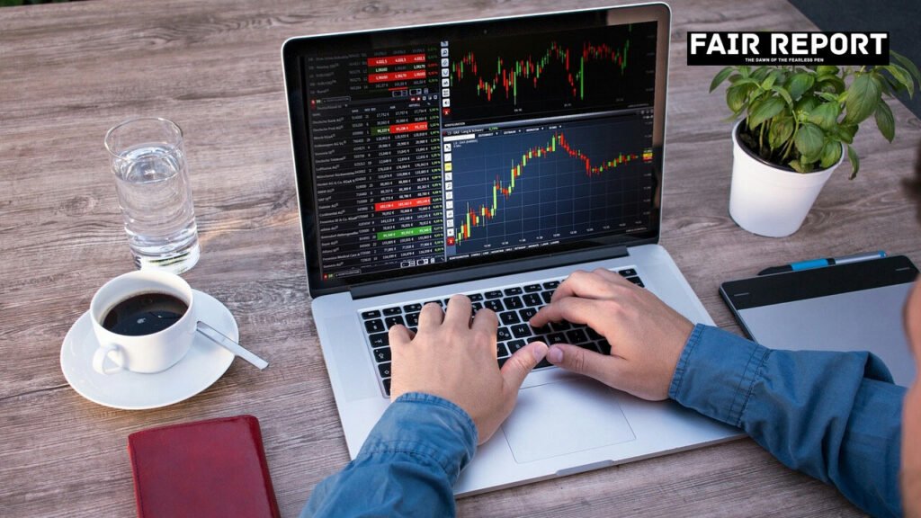 Close up of financial desk items reflecting market moves in the rupee against dollar exchange rate
