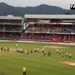 Shai Hope ton celebration in Hyderabad cricket stadium