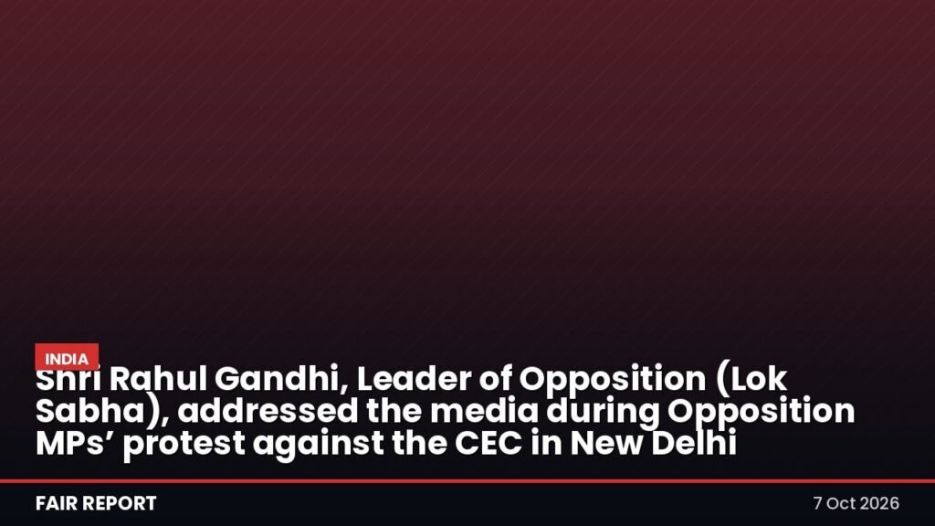 Shri Rahul Gandhi, Leader of Opposition (Lok Sabha), addressed the media during Opposition MPs’ protest against the CEC in New Delhi
