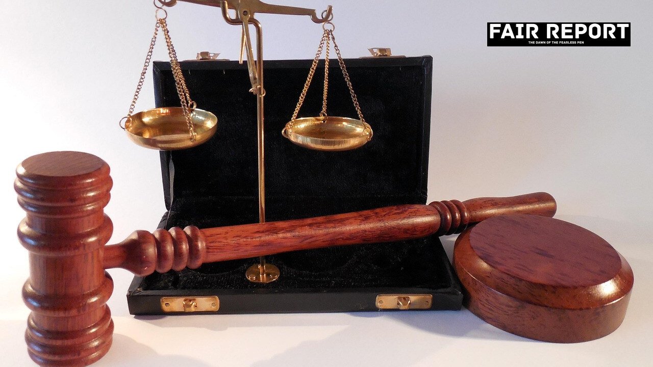 Close-up of a legal desk and gavel related to the student protests probe proceedings in court
