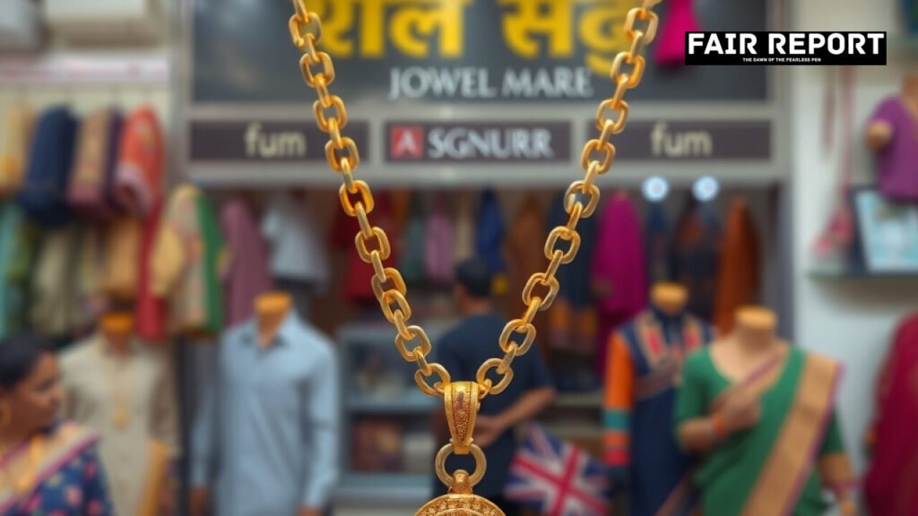 Udaipur Gold Rate Today: A gold necklace in a jewelry shop