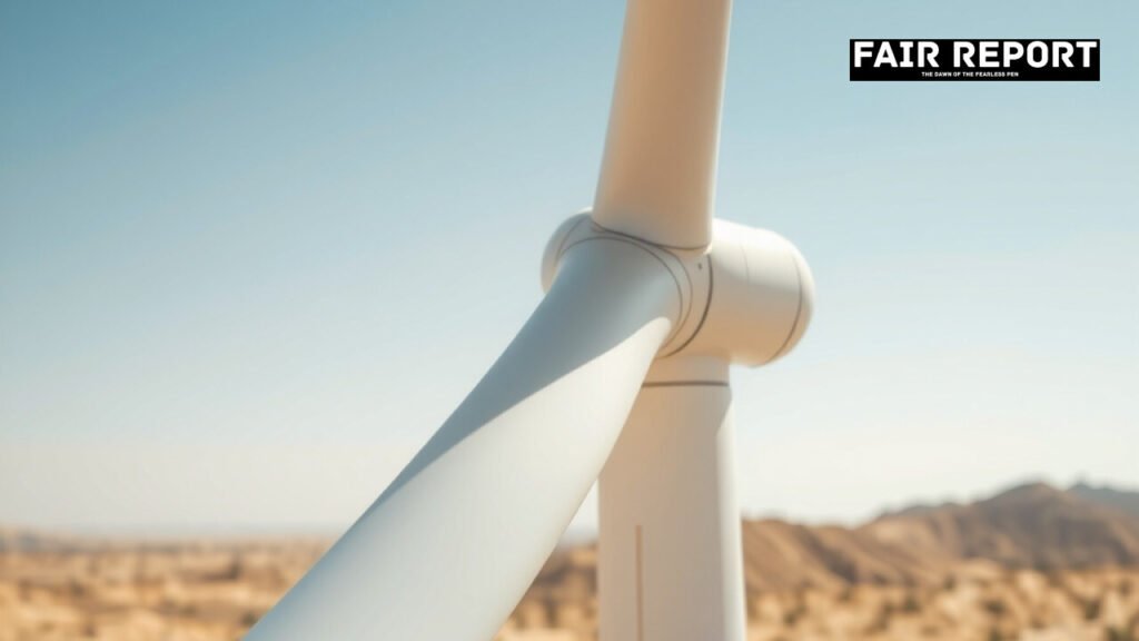 A wind turbine in Rajasthan representing the new clean energy capacity commissioned by UltraTech Cement.